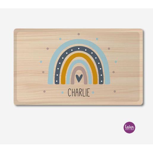 Personalisiertes Frühstücksbrettchen Holzdekor | Brettchen aus Melamin, BPA frei und hergestellt in Deutschland | Artikelnummer: 1116645512-11