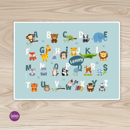 Platzset, Tischset, Alphabet  | Zauberhaftes Tischset Namen, abwischbar | Artikelnummer: 114219815 -7