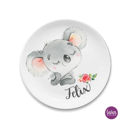 Kinderteller mit Name Koala | Kinderteller mit Namen personalisierbar aus Melamin, BPA frei | Artikelnummer: 3213-4320-0207 -1