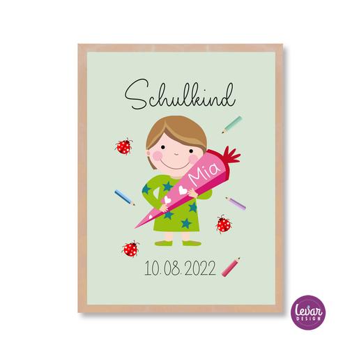 Mädchen Schulkind Kunstdruck  | Hochwertiger Kunstdruck auf Aquarellpapier | Artikelnummer: 1068-8001-1823 -4