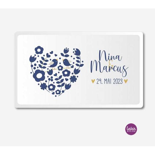 Hocheitsteller Blumenherz personalisiert | Zauberhafter Teller mit Namen aus Melamin, BPA frei und hergestellt in Deutschland | Artikelnummer: 7516-8463-8761 -22