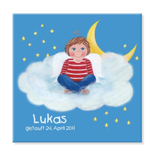 DEIN SCHUTZENGEL Leinwanddruck, Felix | Personalisiertes Geschenk zur Geburt oder Taufe für Junge | Artikelnummer: 21021365 -1