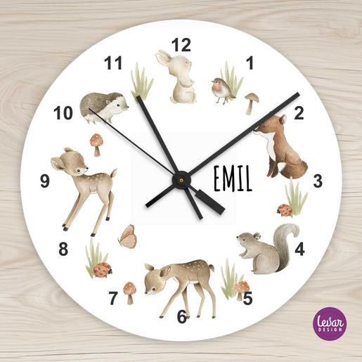 Kinderzimmer Uhr Waldtiere |  | Artikelnummer: 124578ku -1