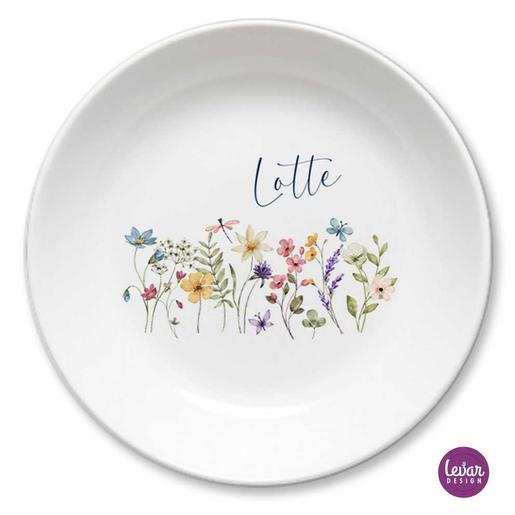 Kinderteller Schale Blumen | Teller mit Namen aus Melamin BPA frei | Artikelnummer: 1958718 -2