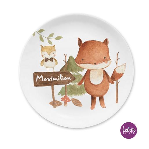 Kinderteller Waldtiere  | Großer Teller aus Melamin  | Artikelnummer: 0306-2753-4081