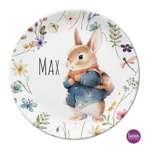 Osterteller Hase Kinderteller | Großer Teller aus Melamin  | Artikelnummer: kiteba18 -1