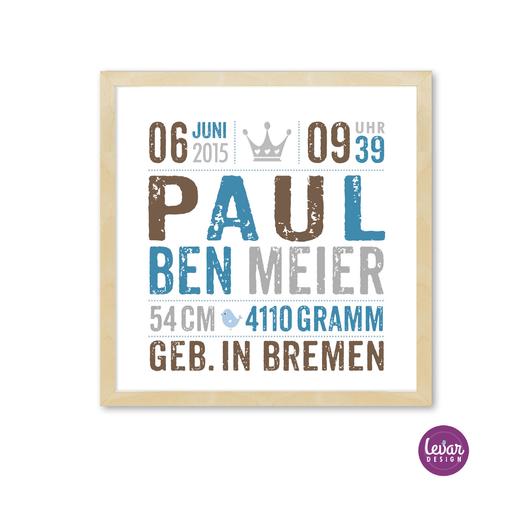 Geburtsanzeige, Poster - Krone  | Personalisierbares Poster zur Geburt & Taufe | Artikelnummer: gedruckkrone -9
