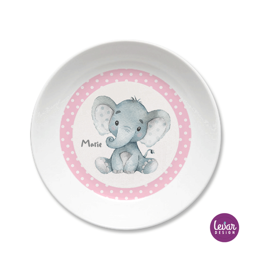 Melaminteller tief, Elefanten Baby | Kinderteller mit Namen BPA frei | Artikelnummer: 4352-0752-5468 -2