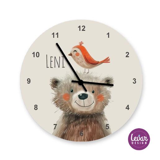Kinderzimmer Uhr Bär Zootiere | Leise tickende Wanduhr für Kinder | Artikelnummer: 125565791 -10