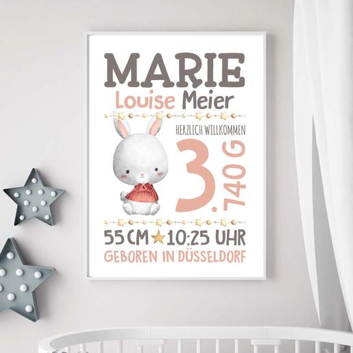 Geburtsanzeige | Kinderzimmerposter | Namensposter  | Personalisiertes Geburtsposter, Namensbild, Babyzimmerdeko | Artikelnummer: 21057029 -7