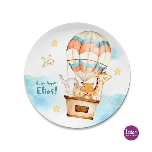 Kinderteller Heißluftballon  | Großer Teller aus Melamin  | Artikelnummer: 5272-4053-0782 Kopie
