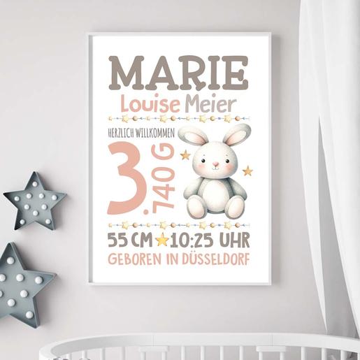 Geburtsanzeige | Kinderzimmerposter | Namensposter  | Personalisiertes Geburtsposter, Namensbild, Babyzimmerdeko | Artikelnummer: 21057029 -9