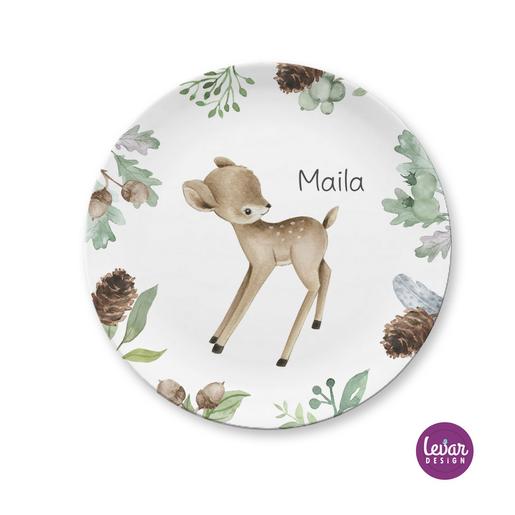 Kinderteller Waldtiere | Großer Teller aus Melamin BPA frei | Artikelnummer: 60829 -3