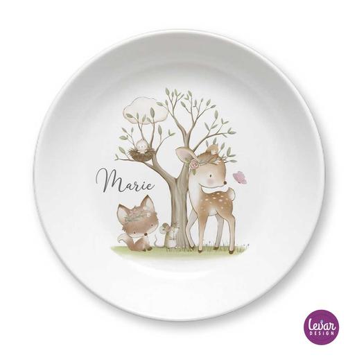 Melaminteller tief, Fuchs | Kinderschüssel mit Namen personalisiert, BPA frei | Artikelnummer: 4648-1612-4380