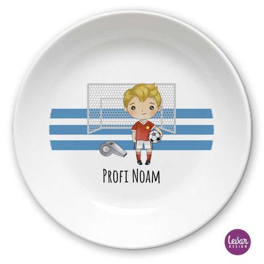 Fußball Melaminteller Schale  | Kinderteller mit Namen BPA frei | Artikelnummer: kitefuss1 -1