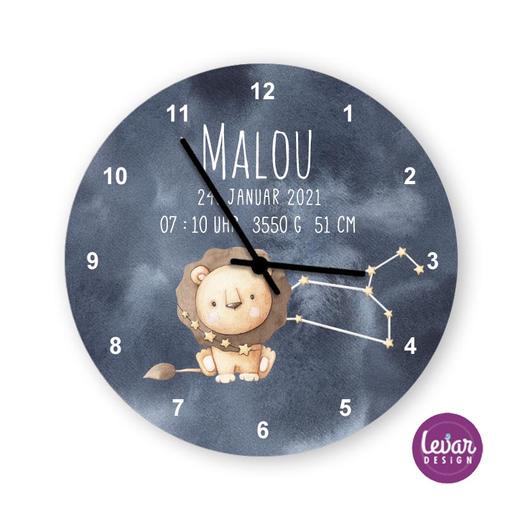 Wanduhr Kinderzimmeruhr Sternzeichen | Wanduhr für Kinder Namen personalisiert | Artikelnummer: 2888-1646-3072 Kopie