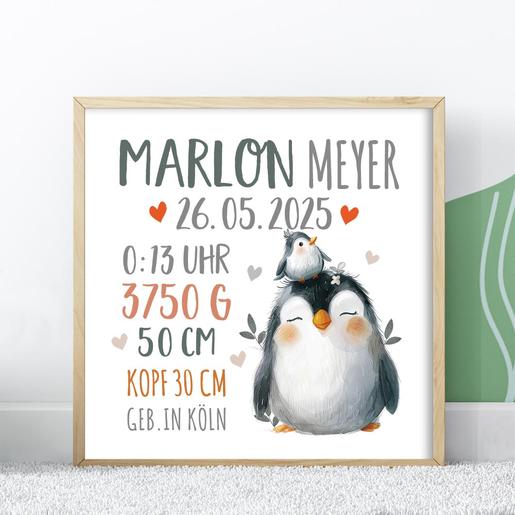 Personalisiertes Poster Zootiere | Zauberhaftes, personalisiertes Geschenk zur Geburt für Babys | Artikelnummer: 21609925-5