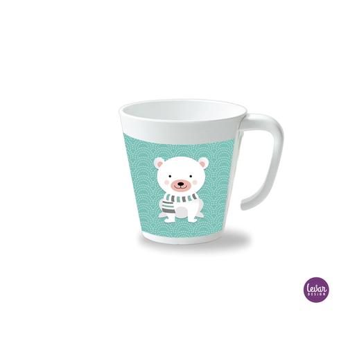 Kinderbecher mit Henkel, Eisbär  | Henkelbecher groß, 325 ml,  Ø 9,7 cm, Höhe 10 cm | Artikelnummer: henkbecheisbaer -1