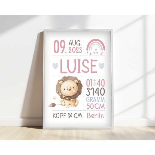Geburtstafel - Sternzeichen, personalisiertes Poster  | Zauberhaftes Kinderzimmerbild mit Namen und Geburtsdaten | Artikelnummer: 2331-7240-0158-7