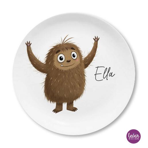 Kleine Monster - personalisierter Kinderteller  | Großer Teller aus Melamin  | Artikelnummer: 68118185 -3