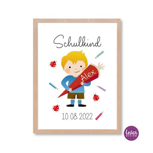 Kunstdruck Schulkind Junge | Hochwertiger Kunstdruck auf Aquarellpapier | Artikelnummer: 8747-0506-6054 Kopie