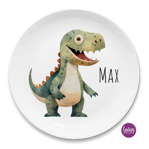 Kinderteller, Dessertteller Dinos | Teller mit Namen aus Melamin BPA frei | Artikelnummer: kitepony1 -3