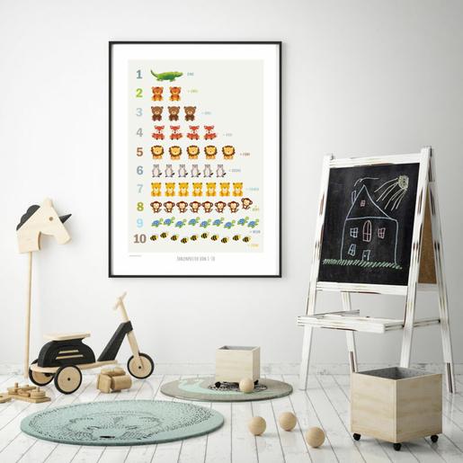 Poster Tieralphabet | Zahlen sand | | Fine Art Kunstdruck  | Artikelnummer: posterzahlkroko -3