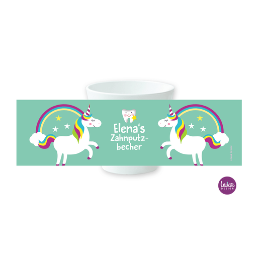 Zahnputzbecher Einhorn für Kinder | Zahnbecher aus Melamin, BPA frei und hergestellt in Deutschland | Artikelnummer: 124340603 -1
