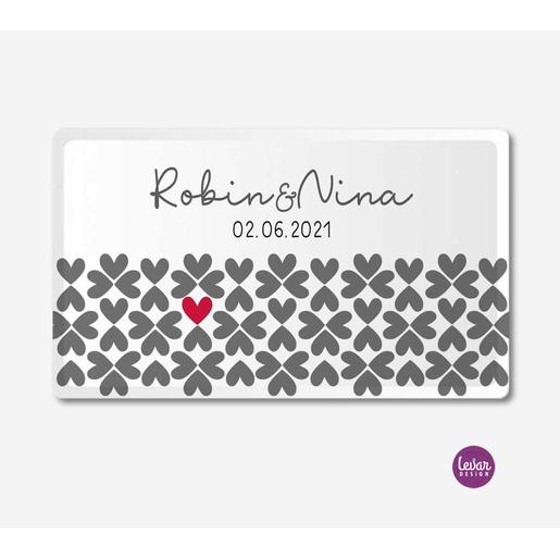 Personalisiertes Frühstücksbrettchen -  Hochzeitsgeschenk | Zauberhafter Melaminbrettchen mit Namen, BPA frei | Artikelnummer: 113564551 201