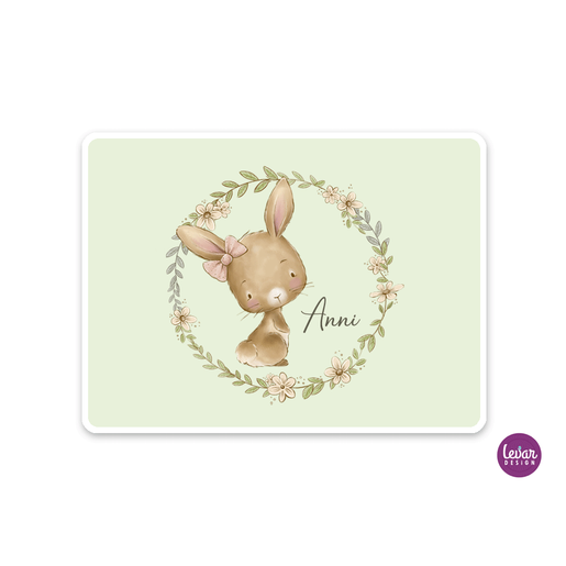 Tischset, Platzdeckchen, Waldtiere, Hasen | Zauberhaftes Tischset mit Namen personalisiert, abwischbar | Artikelnummer: 6442-1370-4884 -3