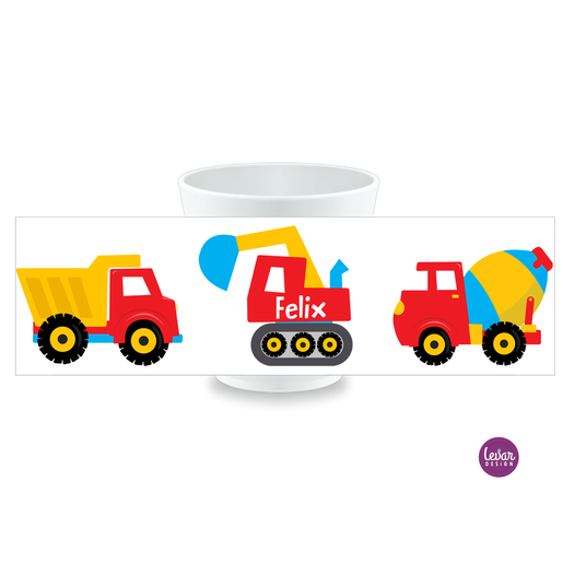 Kinderbecher, Design Betonmischer  | Trinkbecher für Kinder aus Melamin BPA frei | Artikelnummer: 6126-1812-5155