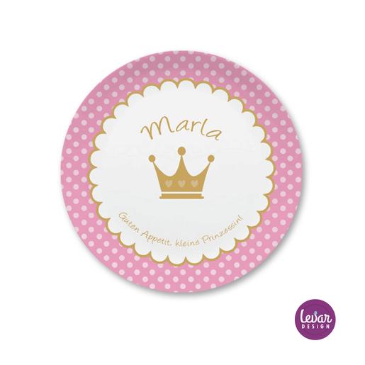 Kinderteller Krone  | Großer Teller aus Melamin  | Artikelnummer: kitekro18 -1