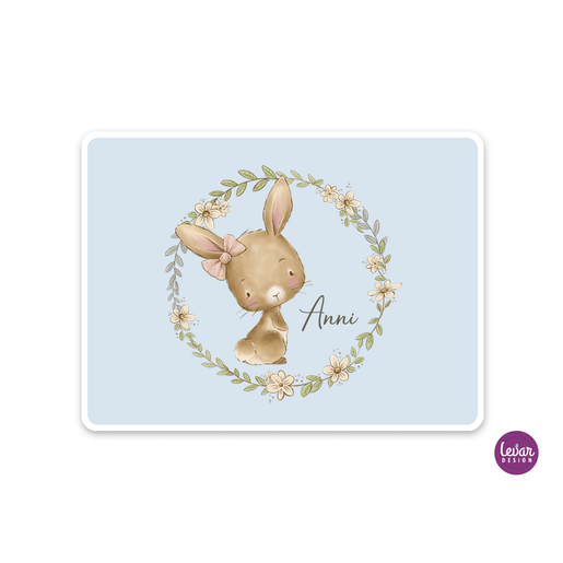 Tischset, Platzdeckchen, Waldtiere, Hasen | Zauberhaftes Tischset mit Namen personalisiert, abwischbar | Artikelnummer: 6442-1370-4884 -2