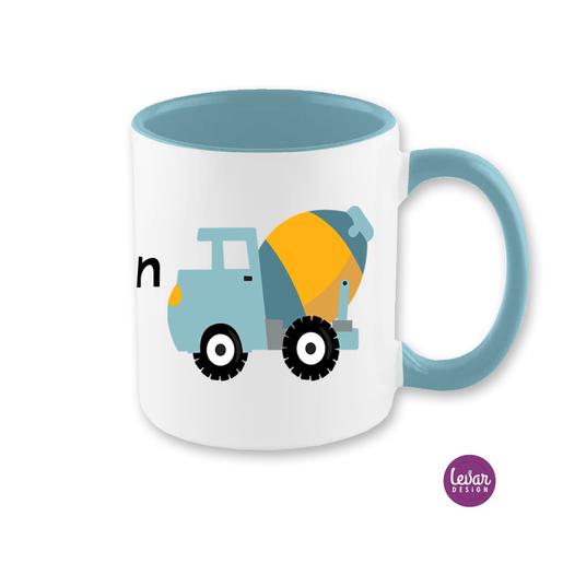 Keramiktasse mit Henkel Betonmischer  | Hochglänzende farbige Keramiktasse | Artikelnummer: 7620-3040-0621 -1