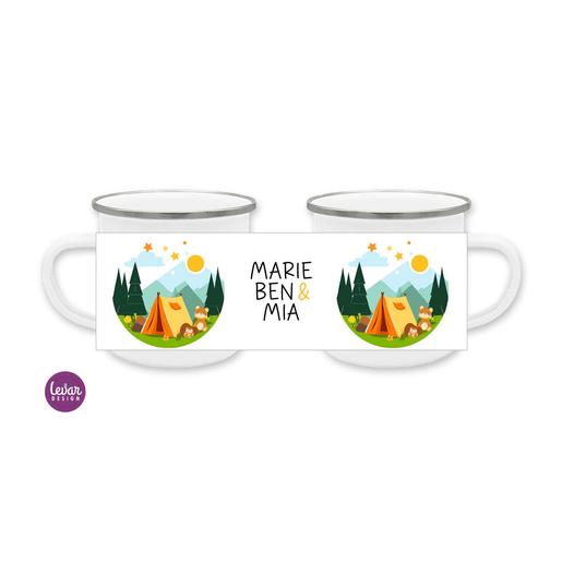 Personalisierte Emailletasse für Camper | Tasse aus Emaille mit Namen | Artikelnummer: 1663-2261-7115 -1