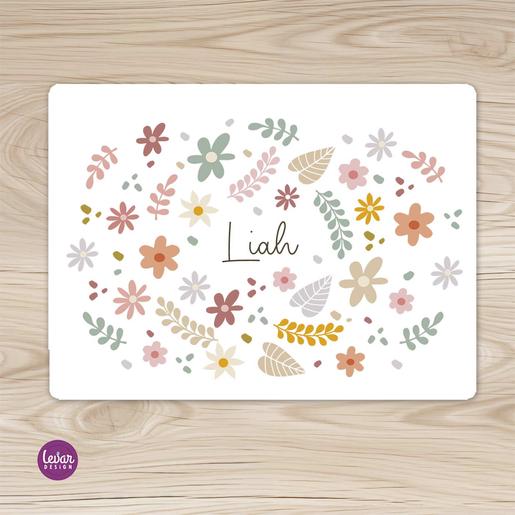 Personalisiertes Tischset, Blumen | Platzset mit eigenem Namen personalisiert | Artikelnummer: 123908447