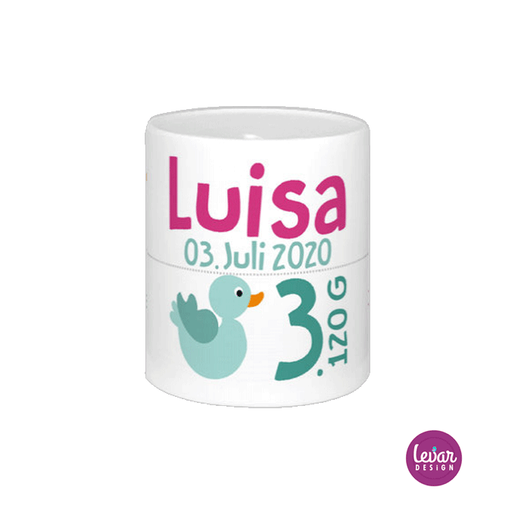 Spardose Ente | Personalisiertes Geschenk zur Geburt oder Taufe  | Artikelnummer: 8150-3110-3606 Kopie