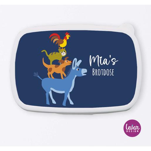 Bremer Musikanten Brotdose, Lunchbox  | Tolle Brotdose mit Namen personalisiert | Artikelnummer: 123456 -2