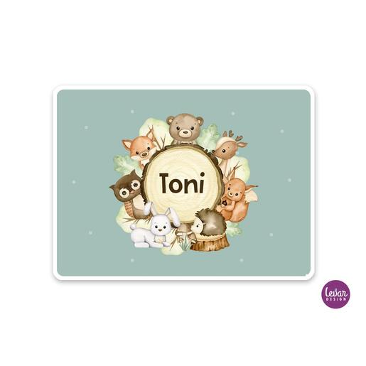Tischset, Platzset, Platzdeckchen, Waldtiere | Abwischbares und kratzfestes Tischset für Kinder | Artikelnummer: 36378561 -5