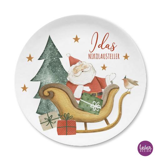 Weihnachtsteller, Nikolausteller  | Kinderteller mit Namen aus Melamin BPA frei ♥ Made in Germany ♥  | Artikelnummer: 2128-7436-8101 15