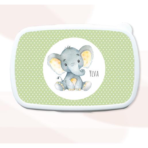 Brotdose für Mädchen und Jungen | Elefant | Personalisierte Geschenkidee für Kinder | Tolle Brotdose mit Namen personalisiert | Artikelnummer: 107138423 -2