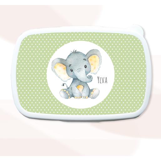 Brotdose für Mädchen und Jungen | Elefant | Personalisierte Geschenkidee für Kinder | Tolle Brotdose mit Namen personalisiert | Artikelnummer: 107138423 -2
