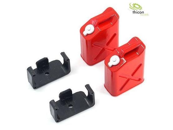 Benzinkanister 1:10 / 1:14 rot 2Stück mit Halter | Artikelnummer: 4260432970081