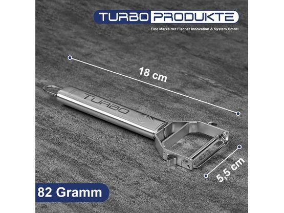 Turboschäler Combi Plus Universalschäler inkl. Hobelbrett  | Schneidet Vor- und Rückwärts - für Links- & Rechtshänder - 4in1 Funktion | Artikelnummer: 4027045101581
