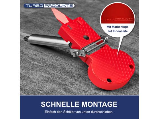 Turboschäler Combi Plus Universalschäler inkl. Hobelbrett  | Schneidet Vor- und Rückwärts - für Links- & Rechtshänder - 4in1 Funktion | Artikelnummer: 4027045101581