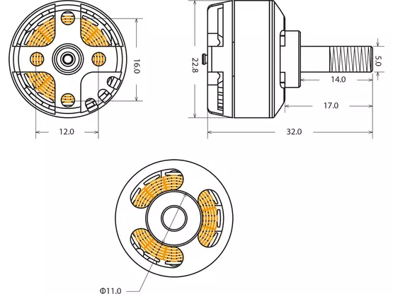 POWER TORQUE 2315 2450 K/V Brushless Motor F5K 2/3S | Artikelnummer: 5838