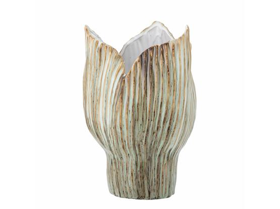 Mahira Vase, Grün, Steingut | Artikelnummer: 4004-5302-3712