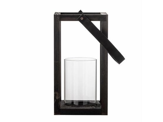 Lyra Laterne mit Glas, Schwarz, Kiefer | Artikelnummer: 5316-0214-1832