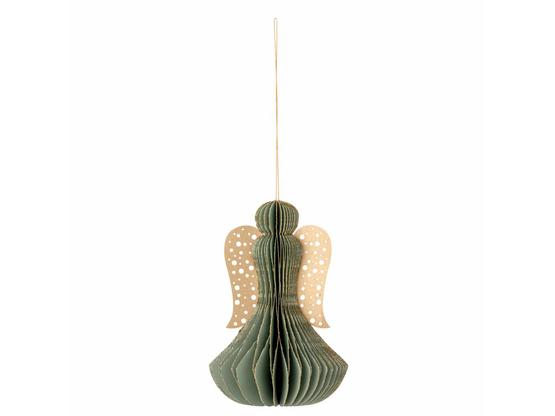 Papier Engel Ingi Ornament, grün H:13 cm | Artikelnummer: 8884-1573-0016