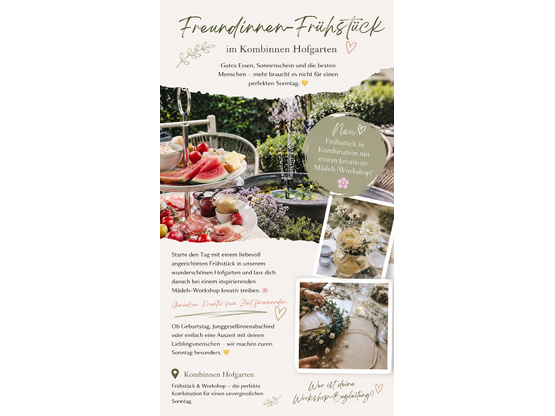 Mädels Workshop & Frühstück 26.07.2026 | Artikelnummer: 7755-1617-3001